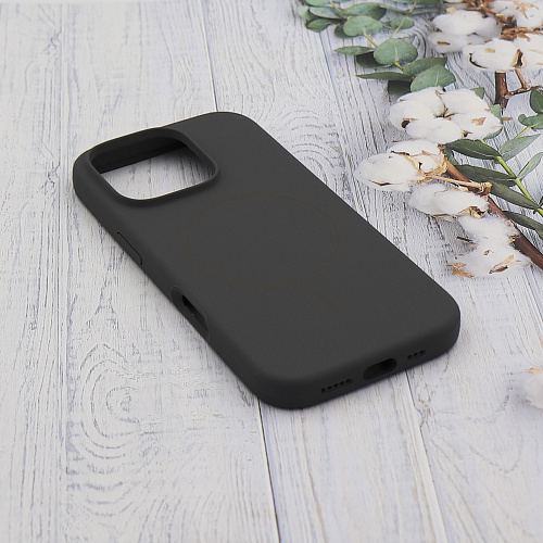 Чехол-накладка для iPhone 16 Pro, Silicon Case, магнитный (MagSafe), без лого, X-CASE, угольно-серый