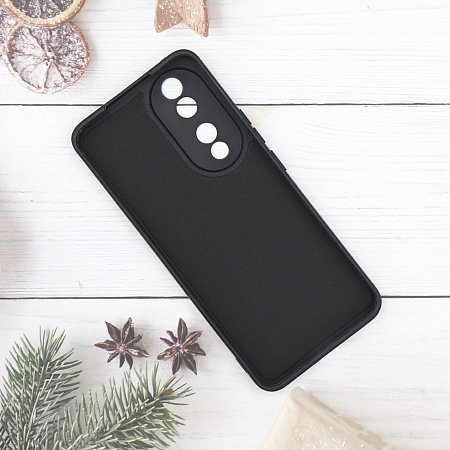 Чехол силиконовый для Honor 90, с микрофиброй внутри, с защитой камеры, X-CASE, черный