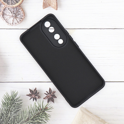 Чехол силиконовый для Honor 90, с микрофиброй внутри, с защитой камеры, X-CASE, черный