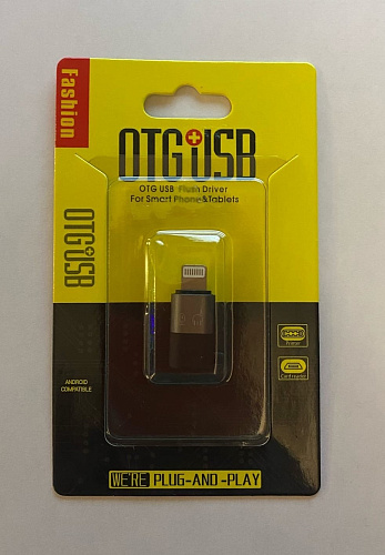 Переходник Type-C (мама) на Lighting (папа), с возможностью подключения устройств USB-C, черный