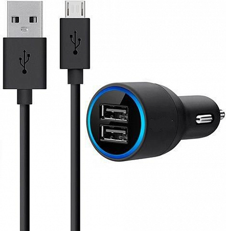 АЗУ 1 USB 2.1A, micro usb дата кабель, черный