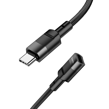 USB удлинитель с Type-C (папа) на Type-C (мама), 1.2 m, USB 2.0, HOCO, U107, черный