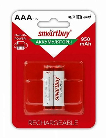 Батарейки аккумуляторные комплект 2 штуки R03 AAA (950mAч) SMARTBUY