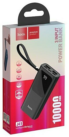Универсальный Доп. Аккумулятор 10000mAh, J41, с диплеем, HOCO, черный