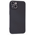 Чехол силиконовый для iPhone 15 (6.1), с микрофиброй внутри, с защитой камеры, X-CASE, черный
