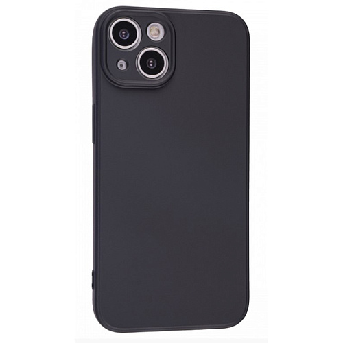 Чехол силиконовый для iPhone 15 (6.1), с микрофиброй внутри, с защитой камеры, X-CASE, черный