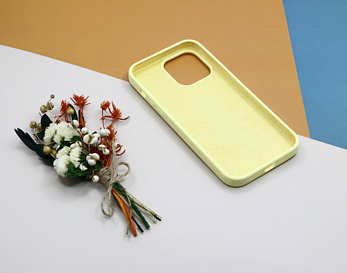 Чехол-накладка для iPhone 14 Pro Max, Silicon Case, без лого, молочный