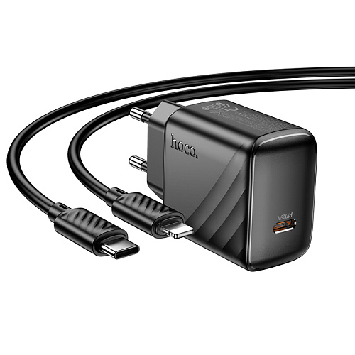 Сетевое зарядное устройство, 1 PD 25W (CS24A), HOCO, Type-C to Lightning, черный