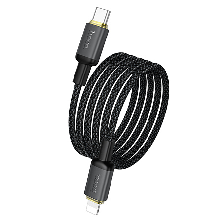 Кабель Lightning to Type-C (PD), HOCO, X128, 1м, 30W, чёрный