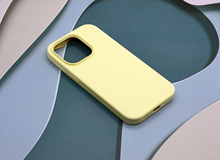 Чехол-накладка для iPhone 14 Pro, Silicon Case, без лого, молочный