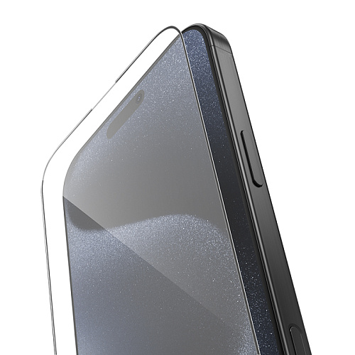 Защитное стекло для iPhone 16 Pro/17, G5, HOCO, Full screen silk screen HD tempered glass, черное