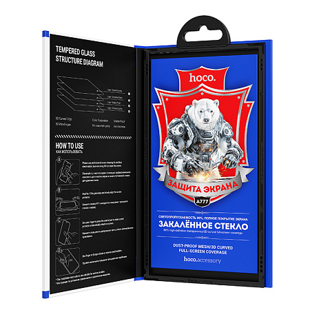 Защитное стекло на iPhone 12 Pro Max (6.7) A777, HOCO, HD, черное