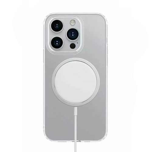 Чехол силиконовый для iPhone 15 Pro (6.1), Магнитный (MagSafe), X-CASE, прозрачный