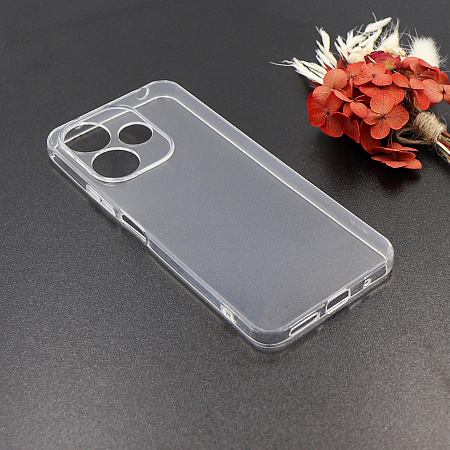 Чехол силиконовый для Xiaomi Poco M6 (4G), c защитой камеры, X-CASE, прозрачный