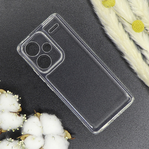 Чехол силиконовый для Xiaomi Redmi Note 13 Pro+, c защитой камеры, X-CASE, прозрачный