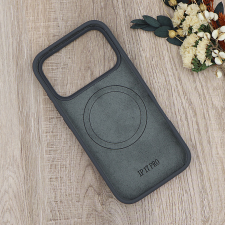 Чехол-накладка для iPhone 17 Pro, Silicon Case, магнитный (MagSafe), без лого, X-CASE, угольно-серый