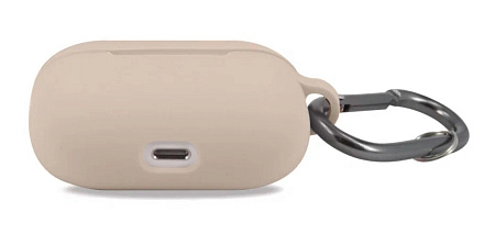 Чехол силиконовый для Airpods Pro/Pro 2, X-CASE, розовый песок с карабином (Pink Sand)