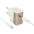 Сетевое зарядное устройство, 1 PD 30W (CS72A), HOCO, Type-C to Lightning, белый