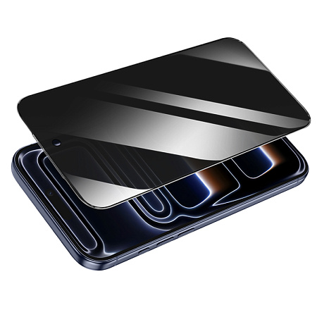 Защитное стекло для iPhone 18 Pro Max/17 Pro Max, G777 Plus, HOCO, anti-static, антишпион, черное