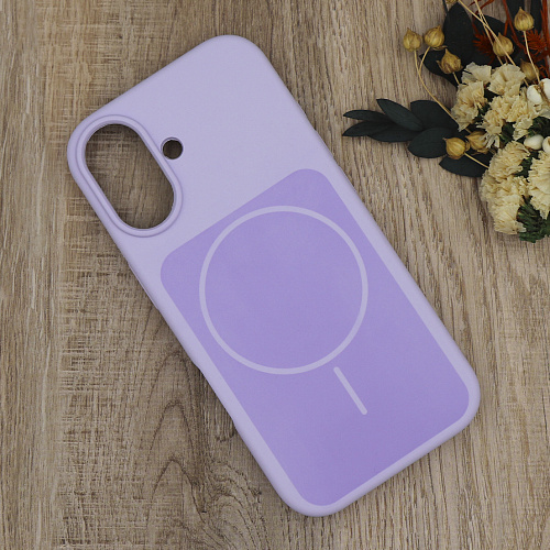 Чехол-накладка для iPhone 17, Silicon Case, магнитный (MagSafe), с дизайном, без лого, X-CASE, сиреневый