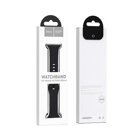 Ремешок на руку для Apple Watch 44/45/46/49 мм, HOCO, WA15, Silicon, черный