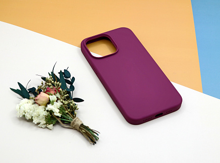 Чехол-накладка для iPhone 14 Pro Max, Silicon Case, без лого, винный
