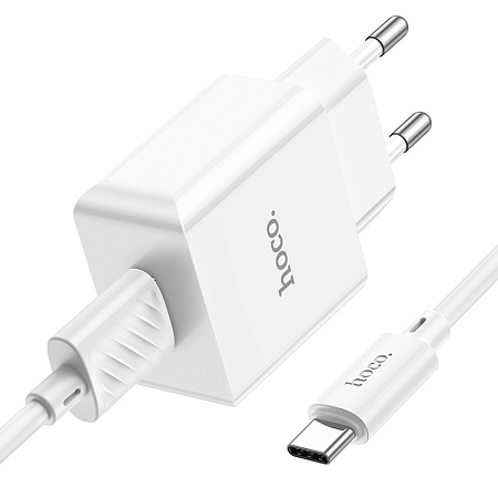 Сетевое зарядное устройство, 1 USB 2.1A (C106A), HOCO, Type-C, белый