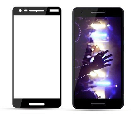Защитное стекло на Nokia 2.1/Nokia 2 (2018), 3D, черный, X-CASE