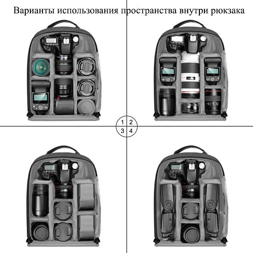 Рюкзак водонепроницаемый для фотоаппарата, камеры и др., 5018, PULUZ, с солнечной батареей 12Вт, черный