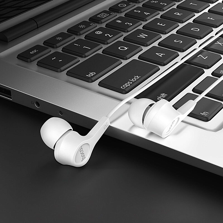 Проводные наушники M50 Daintiness Universal Earphone, HOCO, вакуумные с микрофоном, белые