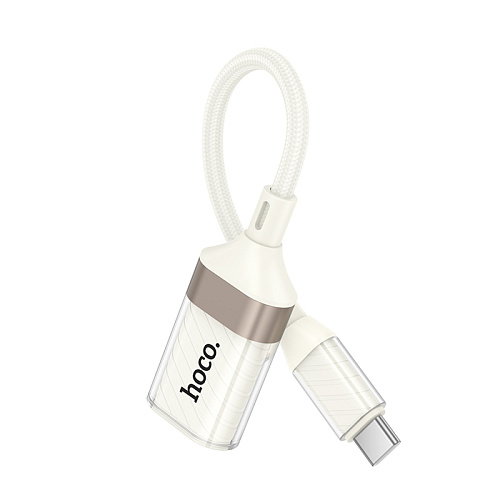 Переходник OTG Type-C, Type-C (папа) на USB 3.0 (мама), UA39A, HOCO, белый