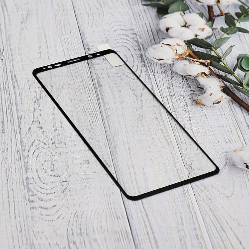 Защитное стекло на Samsung Galaxy S8 Plus/S9 Plus, полный клей, черный, X-CASE