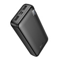 Универсальный Доп. Аккумулятор 20000mAh, J128A, HOCO, выход: 2 USB (5V/2A), черный