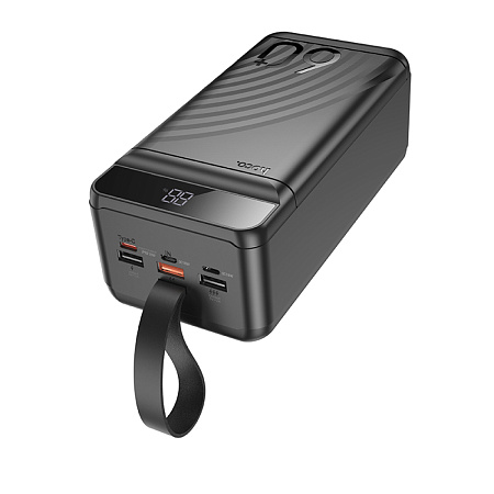 Универсальный Доп. Аккумулятор 60000mAh, J123C, HOCO, 1 USB-A (22.5W)+2 USB-A+1 PD (20W), вход  TC/Mic/Lig, черный