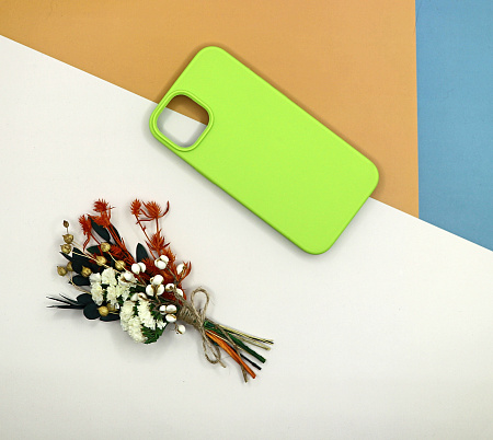 Чехол-накладка для iPhone 14, Silicon Case, без лого, зеленый