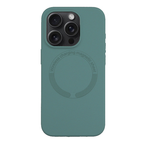 Чехол-накладка для iPhone 15 Pro Max, Silicon Case, магнитный (MagSafe), без лого, X-CASE, бирюзовый