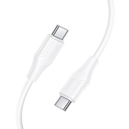 Кабель Type-C на Type-C, HOCO, X124, силиконовый, 1м, 60W, белый