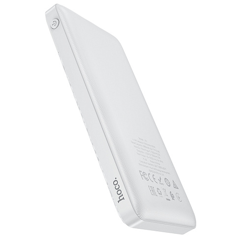 Универсальный Доп. Аккумулятор 10000mAh, J72, HOCO, 2 USB (5V/2.0A), белый