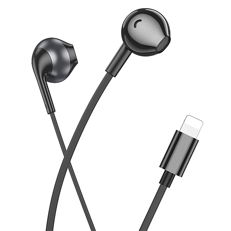 Проводные наушники M115, с микрофоном, Lightning, HOCO, черный