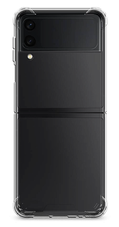 Чехол-накладка для Samsung Galaxy Z Flip 4, усиленные края, X-CASE, прозрачный