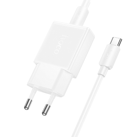 Сетевое зарядное устройство, 1 PD 20W (N72), HOCO, Type-C to Type-C, белый