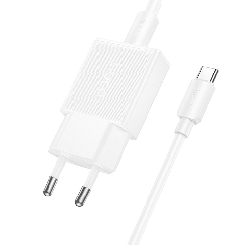 Сетевое зарядное устройство, 1 PD 20W (N72), HOCO, Type-C to Type-C, белый