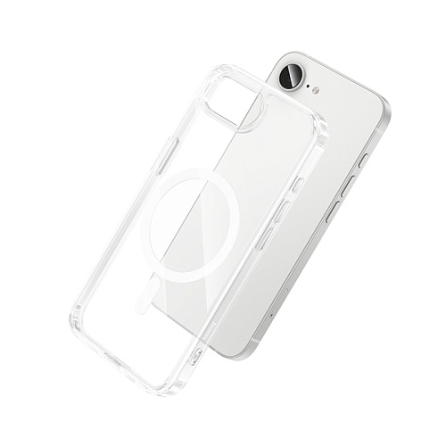Чехол силиконовый для iPhone 16e, Магнитный (MagSafe), HOCO, прозрачный