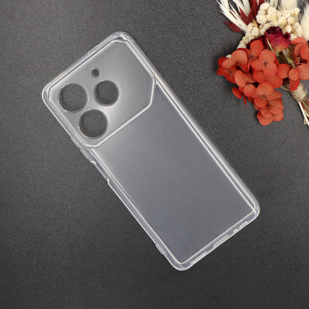 Чехол силиконовый для TECNO Pova 6 Neo (4G), с защитой камеры, X-CASE, прозрачный