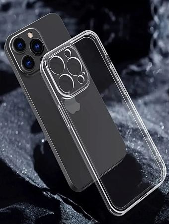 Чехол силиконовый для iPhone 13 Pro Max (6.7), с защитой камеры, X-CASE, прозрачный