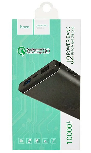 Универсальный Доп. Аккумулятор 10000mAh, J2 Beibo Rapid, HOCO, черный