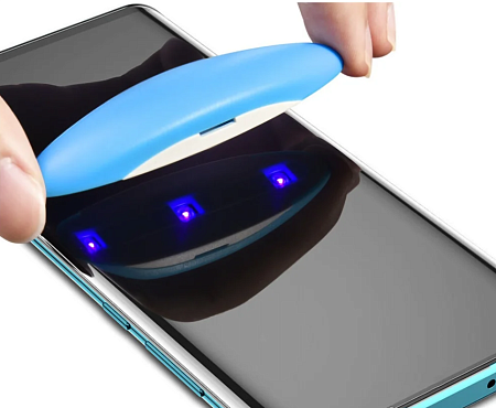 Защитное стекло на Samsung Galaxy S10E, 3D ультрафиолет, прозрачное, X-CASE