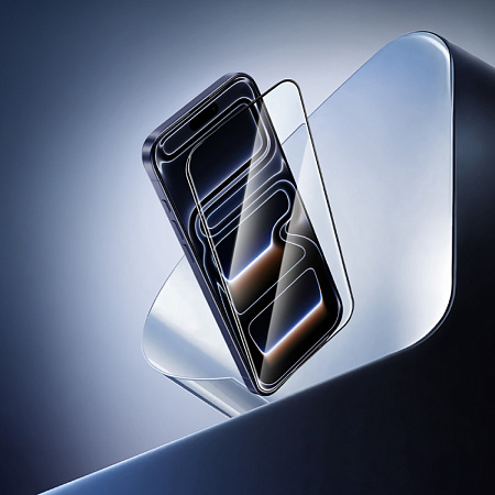 Защитное стекло для iPhone 17 Pro Max, G16, HOCO, Guardian shield series full-screen 5D large arc tempered glass, черное