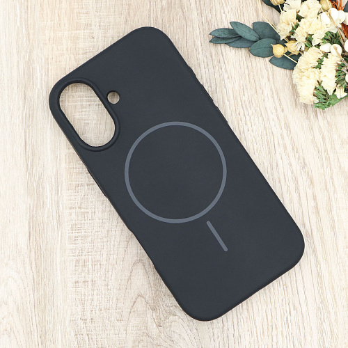 Чехол-накладка для iPhone 17, Silicon Case, магнитный (MagSafe), без лого, X-CASE, черный