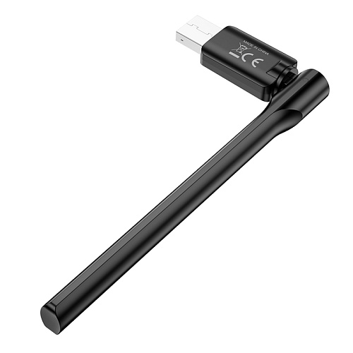 Адаптер WiFi4 USB, HI32, HOCO, антенна, черный